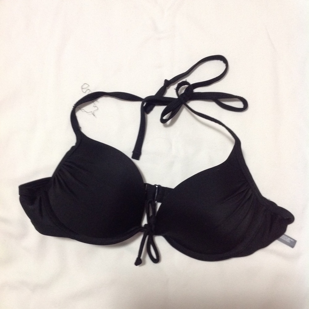 Black cupped bathing suit top
